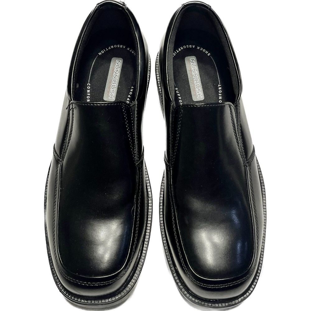 Nunn Bush Men's Black Slide On Dress Shoes Size 9